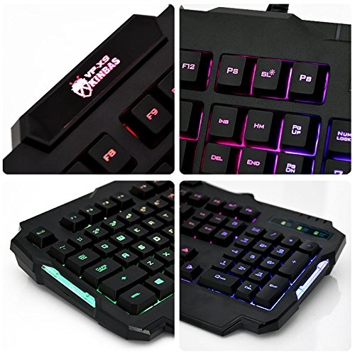 Kinbas USB Wired Gaming Keyboard with LED Backlight - VP-X9 - Black - 6