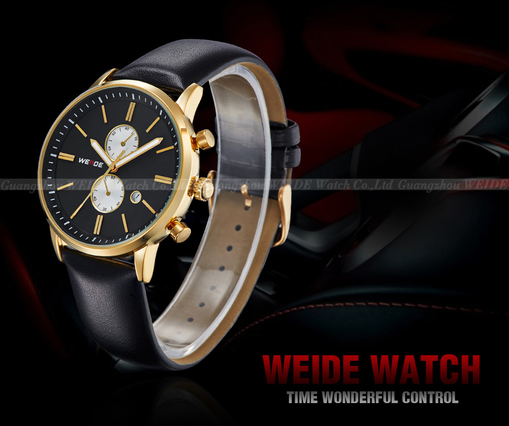 weide japan quartz miyota leather sports 30m water resistance wh3302 black gold weide japan quartz miyota leather sports 30m water resistance wh3302 black gold