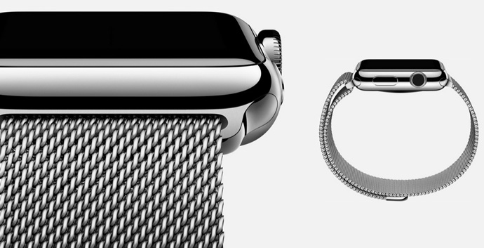black milanese loop on silver apple watch