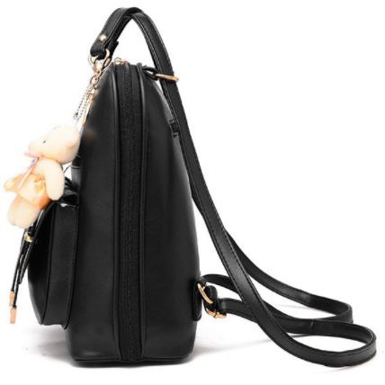 Tas Ransel Wanita dengan Boneka Beruang Black 