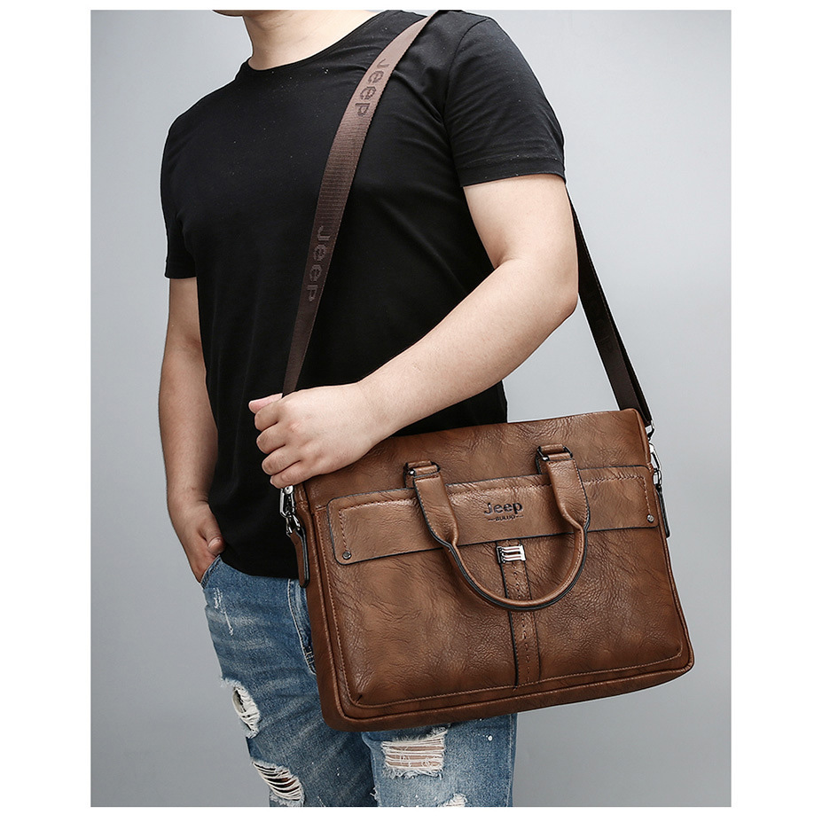  Jeep  Tas  Selempang Jinjing Messenger Bag Kulit  Maskulin 