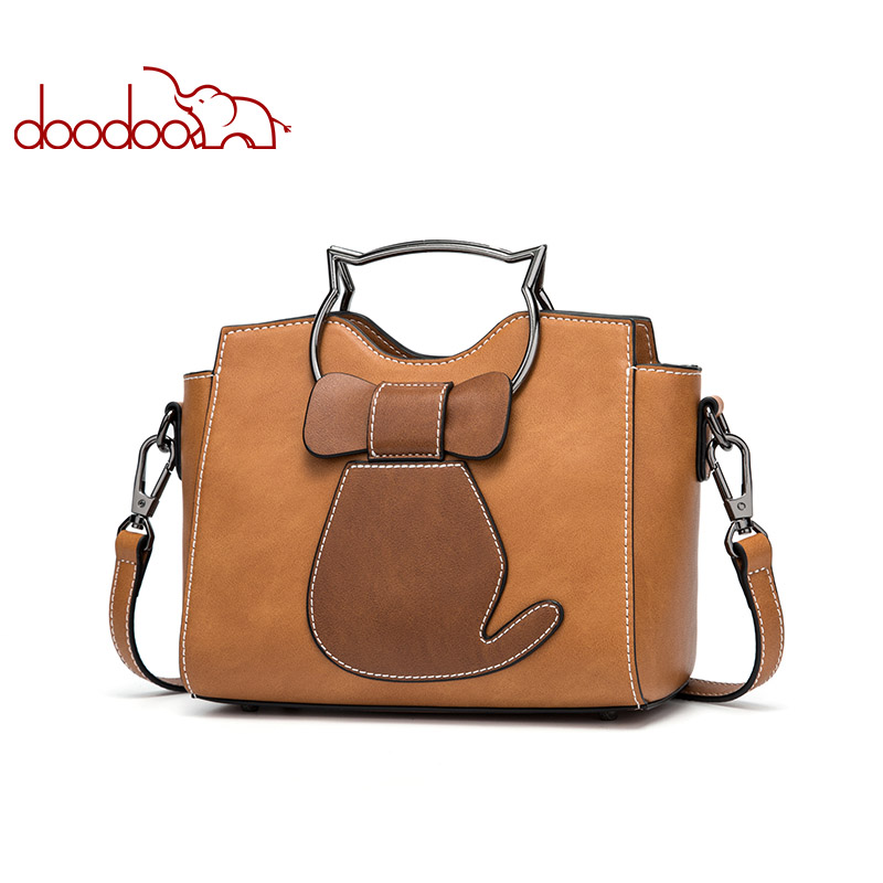 Doodoo Tas  Selempang Messenger Bag Model  Kucing Brown 