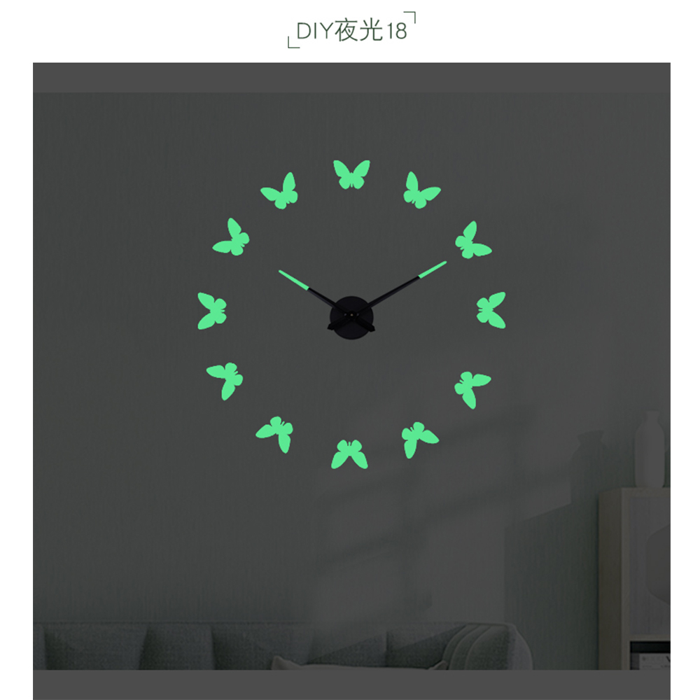 Luminova Jam Dinding Besar Diy Giant Wall Clock Quartz Glow In The Dark 80 130cm Lumi 009 Black Gold Jakartanotebookcom