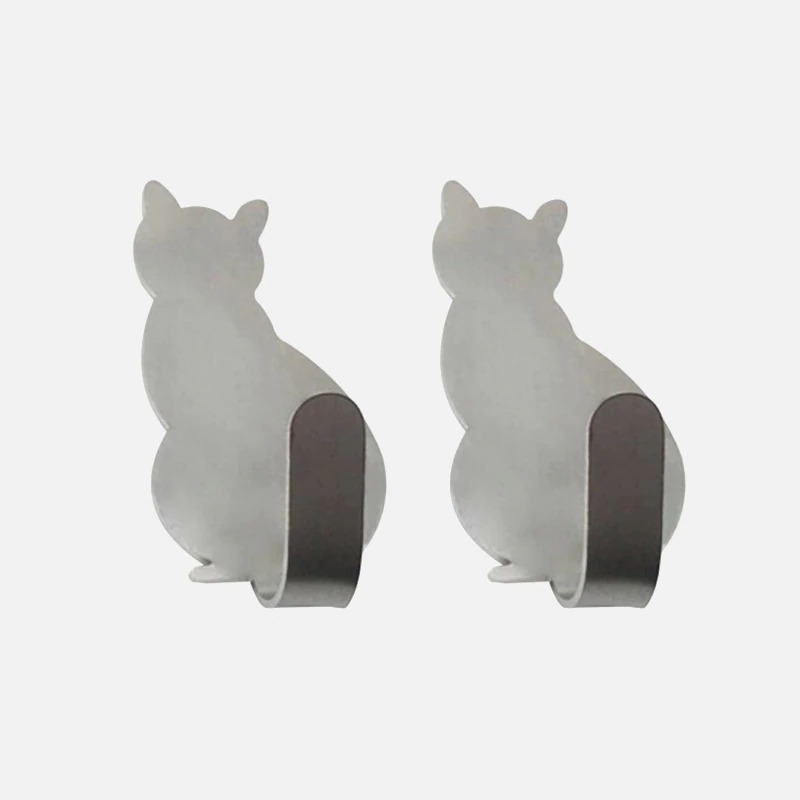 Alloet Gantungan Dinding Multifungsi Wall Hook Hanger Model Kucing 2PCS