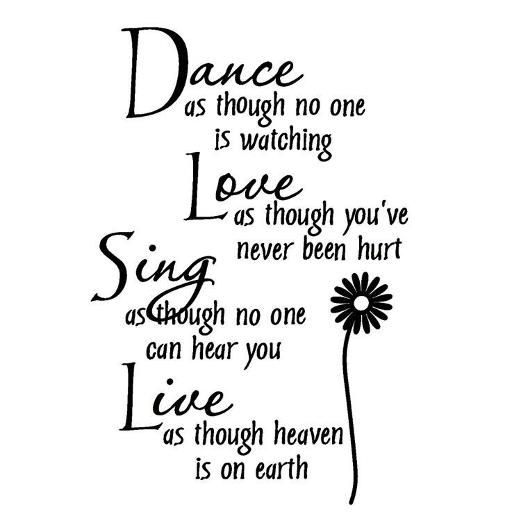 Sticker Wallpaper  Dinding  Dance Love Sing Live Black 