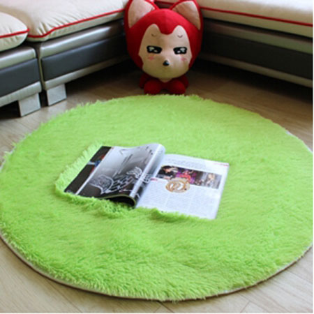  Karpet Bulu Model Bulat Dim 80CM Green 