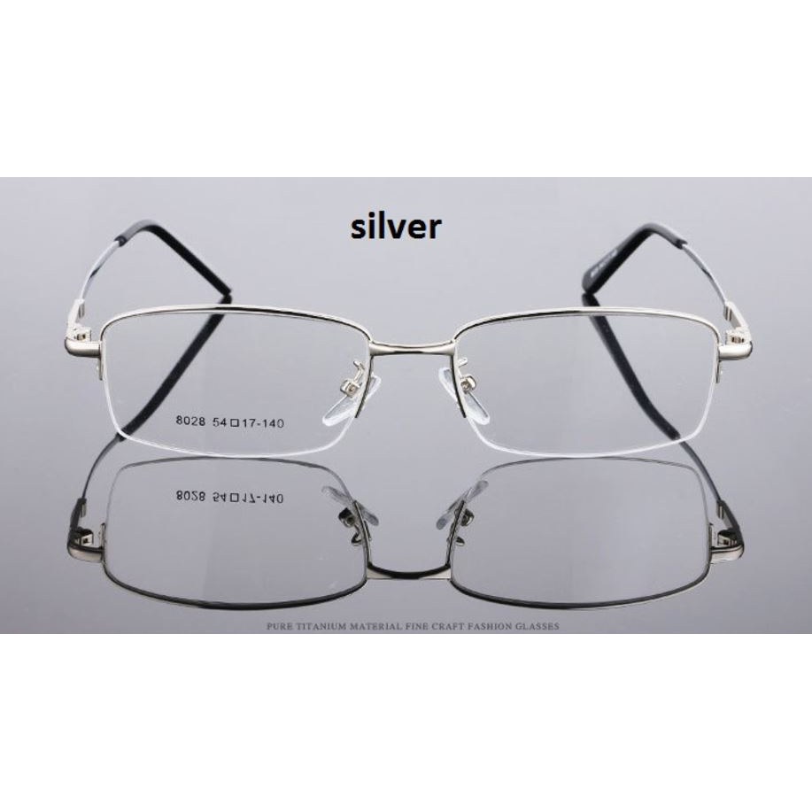  Kacamata  Lensa Bening  Memory Alloy Frame  Silver 