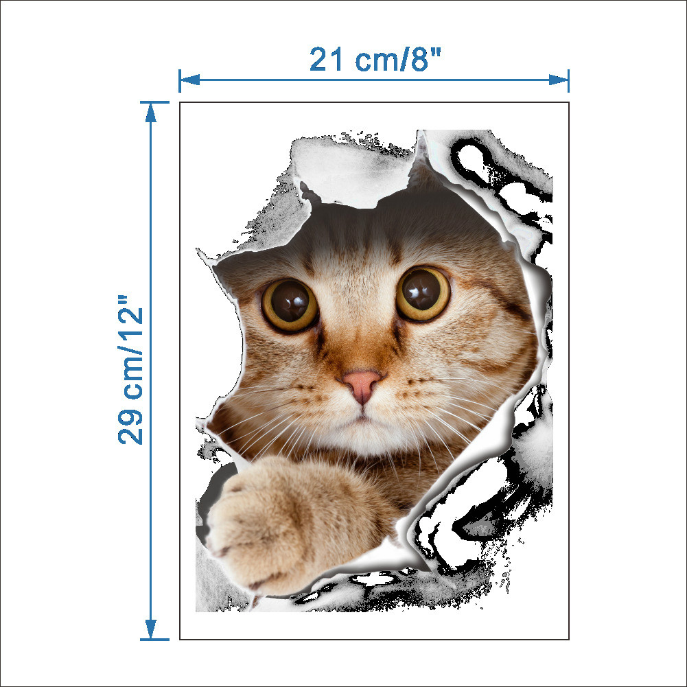 Sticker Wallpaper  Dinding  Breakthrough Cat  Black 