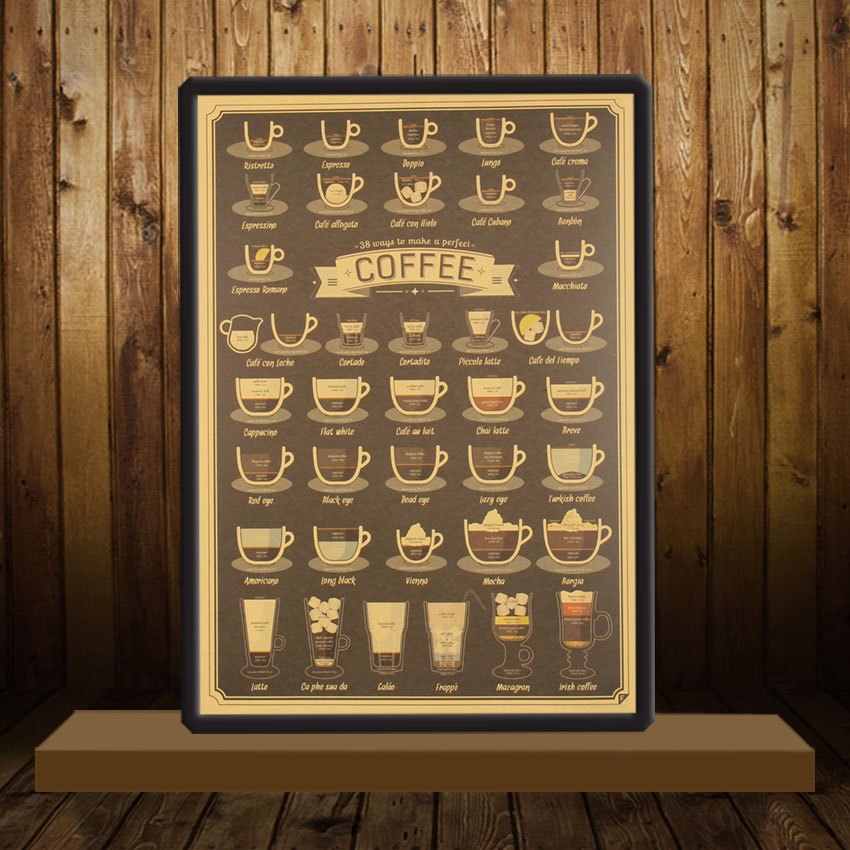 Poster Dinding  Dekorasi  Bar Coffee Cafe  Brown 