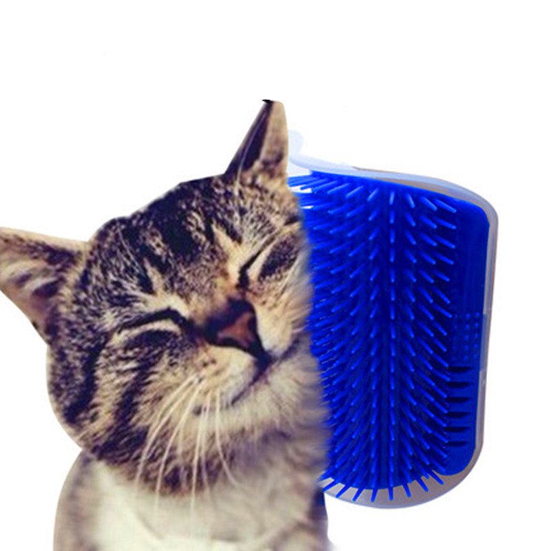 Sikat Dinding Pijat Kucing Self Grooming Hair Brush Tools - Blue