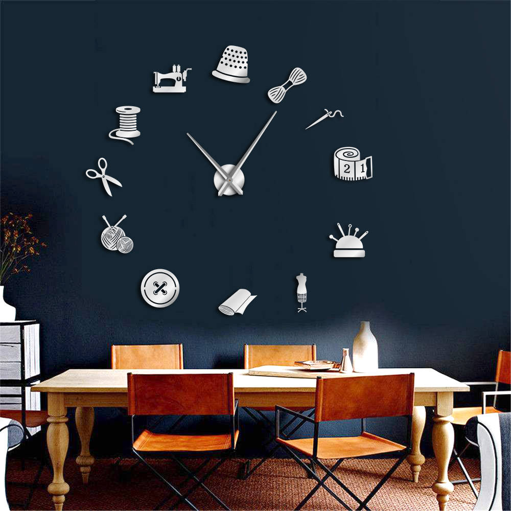 Jam Dinding Besar Diy Giant Wall Clock Quartz Creative Design 120cm Model Sewing Tools Diy 210 Black Jakartanotebookcom