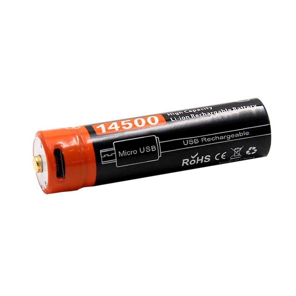 Doublepow Baterai  Cas  14500 Rechargeable Micro USB 750mAh 