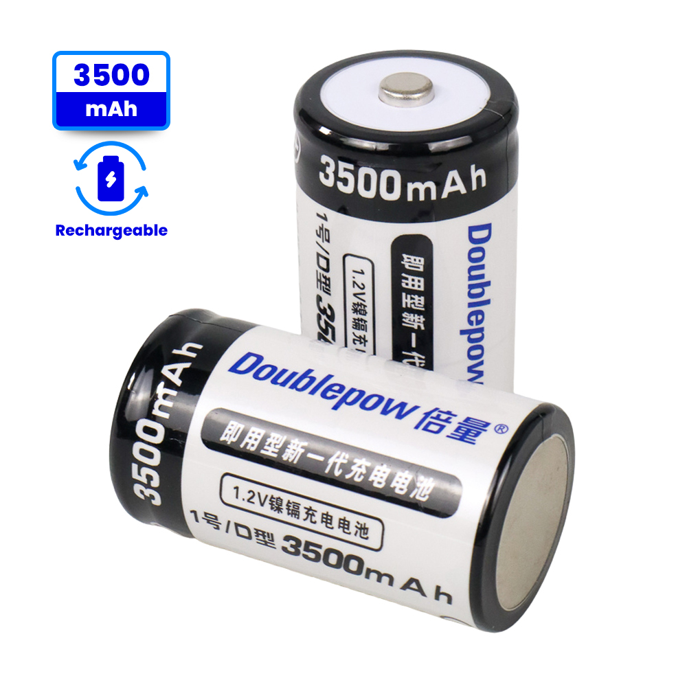 Doublepow Baterai Cas D Rechargeable 12v 3500mah 2pcs White