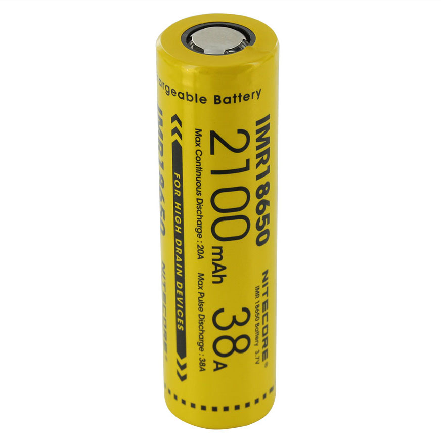 NITECORE IMR18650 Baterai Vape  2100mAh 38A 3 7V Yellow 