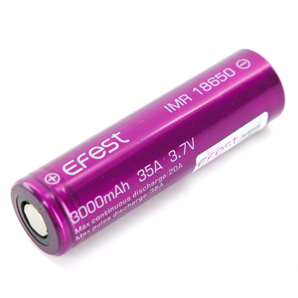 Efest Purple IMR 18650 Li-Mn Battery 3000mAh 3.7V 35A with 