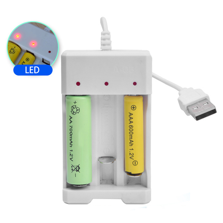 Charger Baterai  USB Plug  Lithium ion 3 slot for AA AAA 