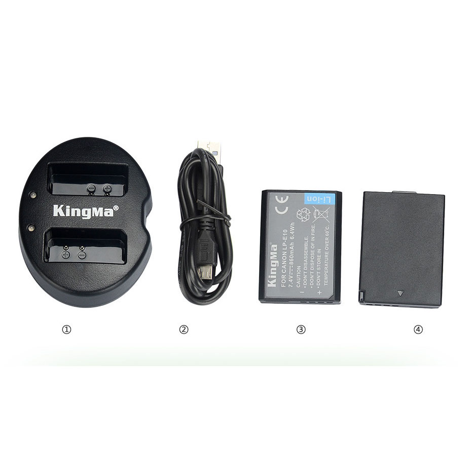 KingMa Dual Charger + 2 Baterai LP-E10 Canon EOS 1100D