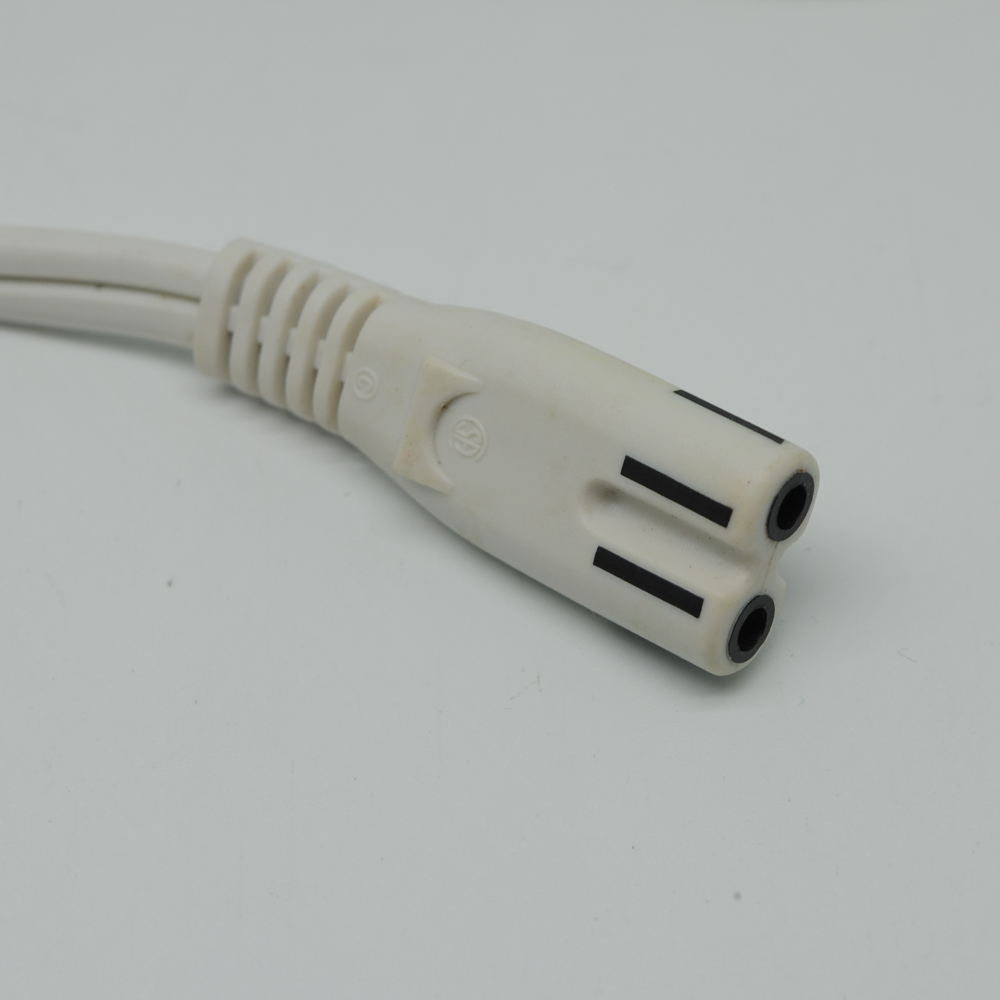 Kabel Listrik Lubang Dua Us Plug 100 Cm White