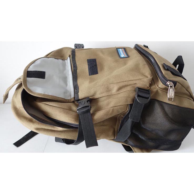 Dongnuo Tas  Ransel  Backpack Multi Slot Khaki 