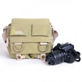 Tas Kamera Selempang DSLR National Geographic Canvas Bag - NG2345 - Khaki - 2