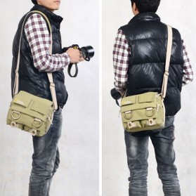 Tas Kamera Selempang DSLR National Geographic Canvas Bag - NG2345 - Khaki - 7