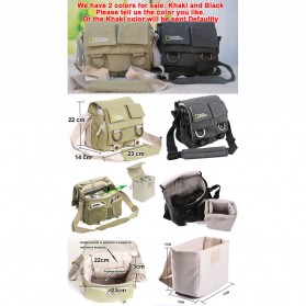 Tas Kamera Selempang DSLR National Geographic Canvas Bag - NG2345 - Khaki - 9