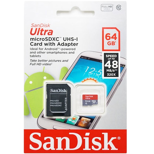 Sandisk Ultra Microsdxc Card Uhs I Class 10 48mb S 64gb With Sd Card Adapter Sdsdqua Sdsdquan 064g Jakartanotebook Com