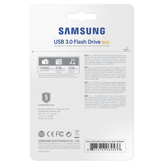 Samsung USB 3.0 Duo OTG Flash Drive 32GB - M   UF-32CB