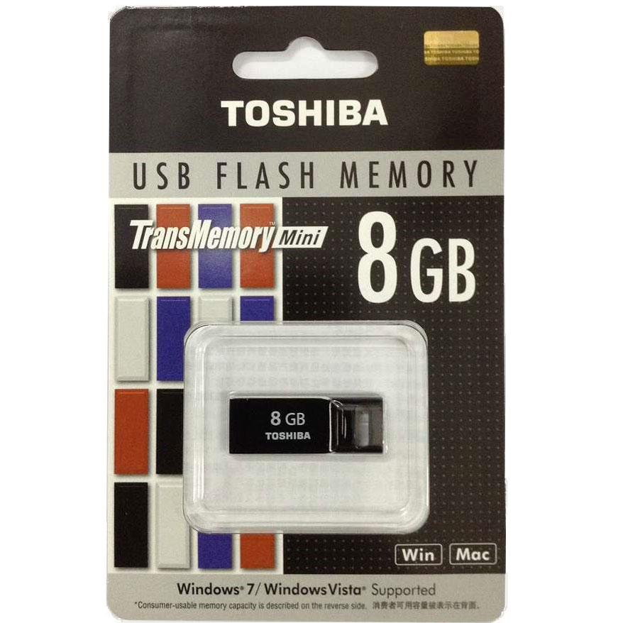 Toshiba Suruga Mini USB Flash Drive 8GB - USRG-008 - Black