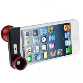 Lesung Lensa Fisheye 3 in 1 Quick Change Camera for iPhone 