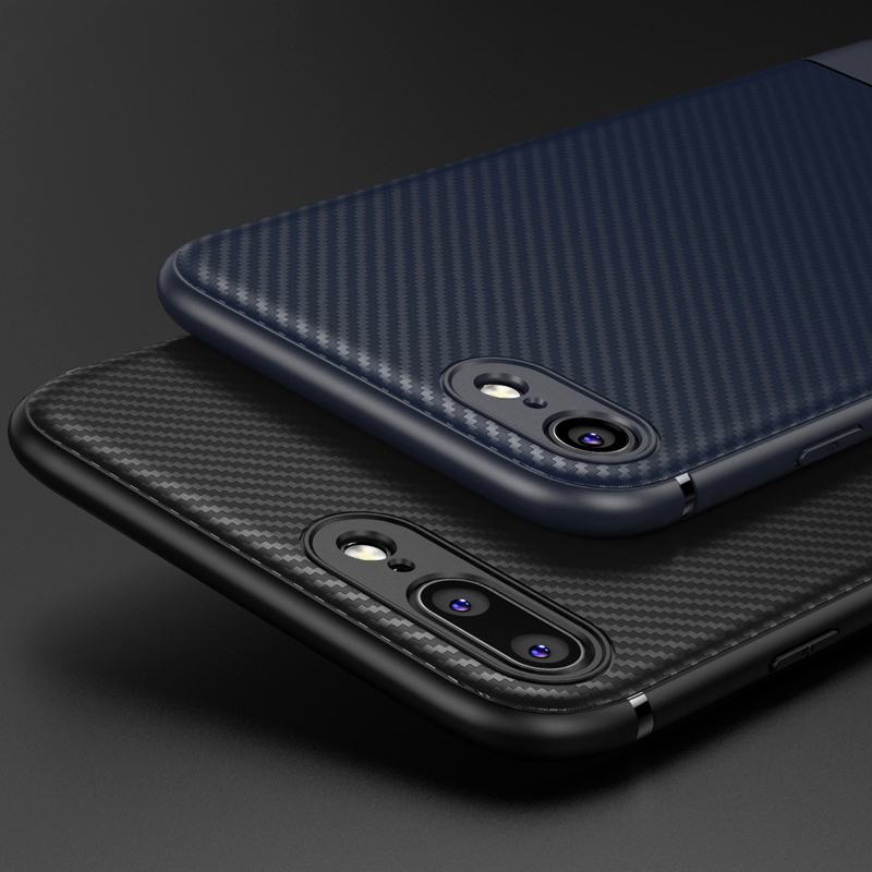 Solid Full Protective TPU Carbon Fiber Softcase for iPhone 