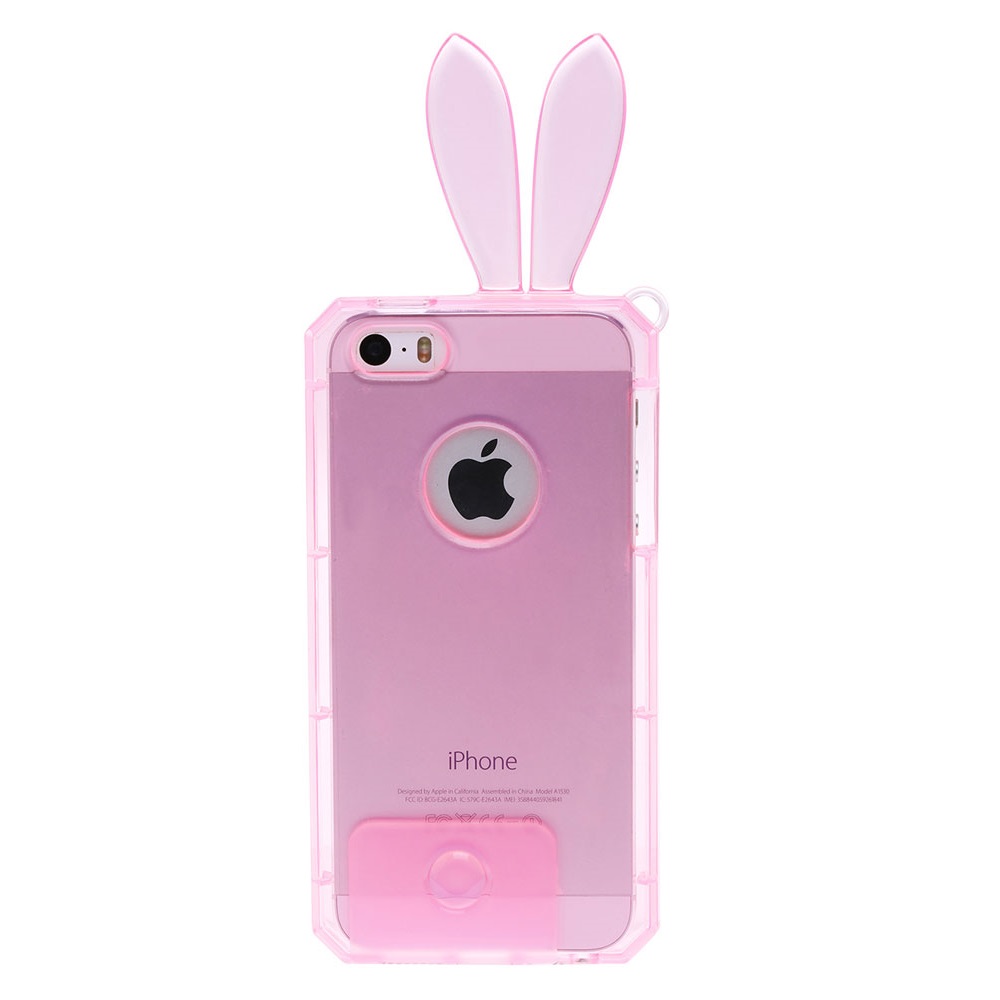 Rabbit Transparent TPU Case for iPhone 5/5s/SE - Baby Pink 