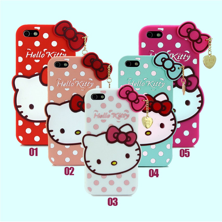 Cute Hello  Kitty  Polkadot TPU Case for iPhone 5 5s SE 