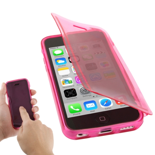 Touch Screen Translucent Horizontal Flip TPU Case with 