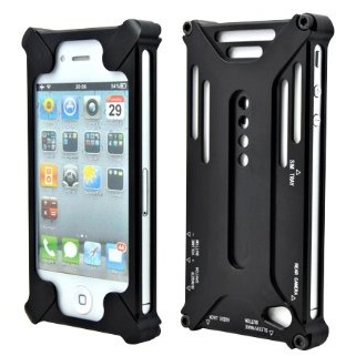 Transformer Style Diagonal Metal Bumper Case for iPhone 4 