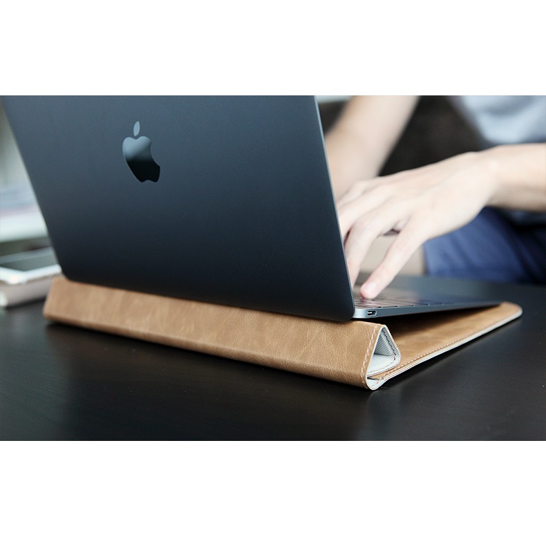 Rock Leather Smart Sleeve Case Bag Stand Hold for MacBook