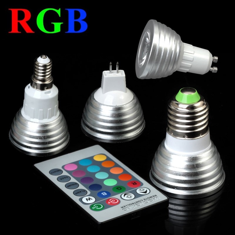 GAINLUMEN Bohlam Lampu  LED  RGB  3W MR16 with Remote  Control 