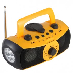 OkayLight Multifunctional Emergency Dynamo Flashlight with FM Radio support TF Card Slot - XLN-701 - Yellow - 1