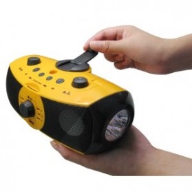 OkayLight Multifunctional Emergency Dynamo Flashlight with FM Radio support TF Card Slot - XLN-701 - Yellow - 2