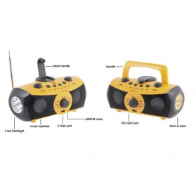 OkayLight Multifunctional Emergency Dynamo Flashlight with FM Radio support TF Card Slot - XLN-701 - Yellow - 4