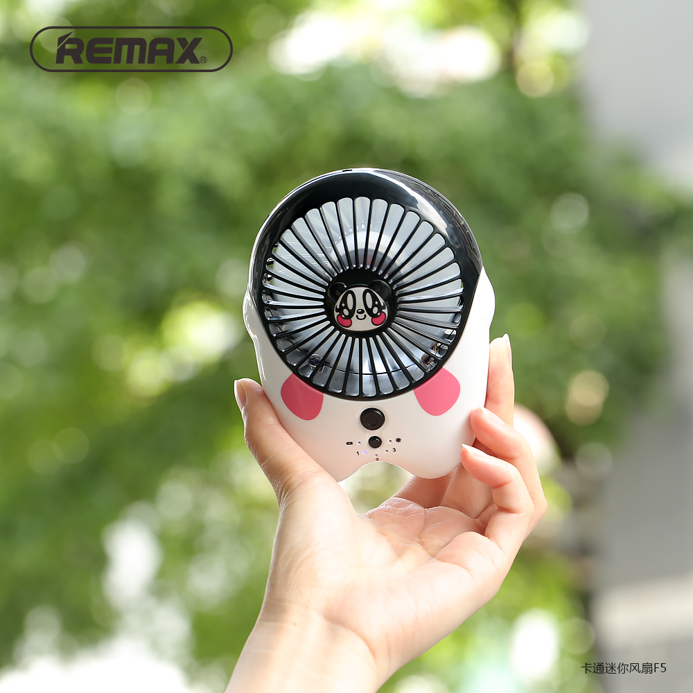 Remax Kipas Angin Mini Kartun USB Rechargeable Mini Fan Portable