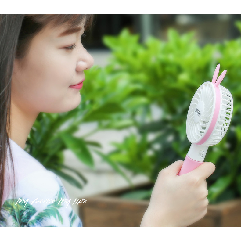 Remax Kipas Angin Mini Bunny USB Rechargeable Mini Fan 