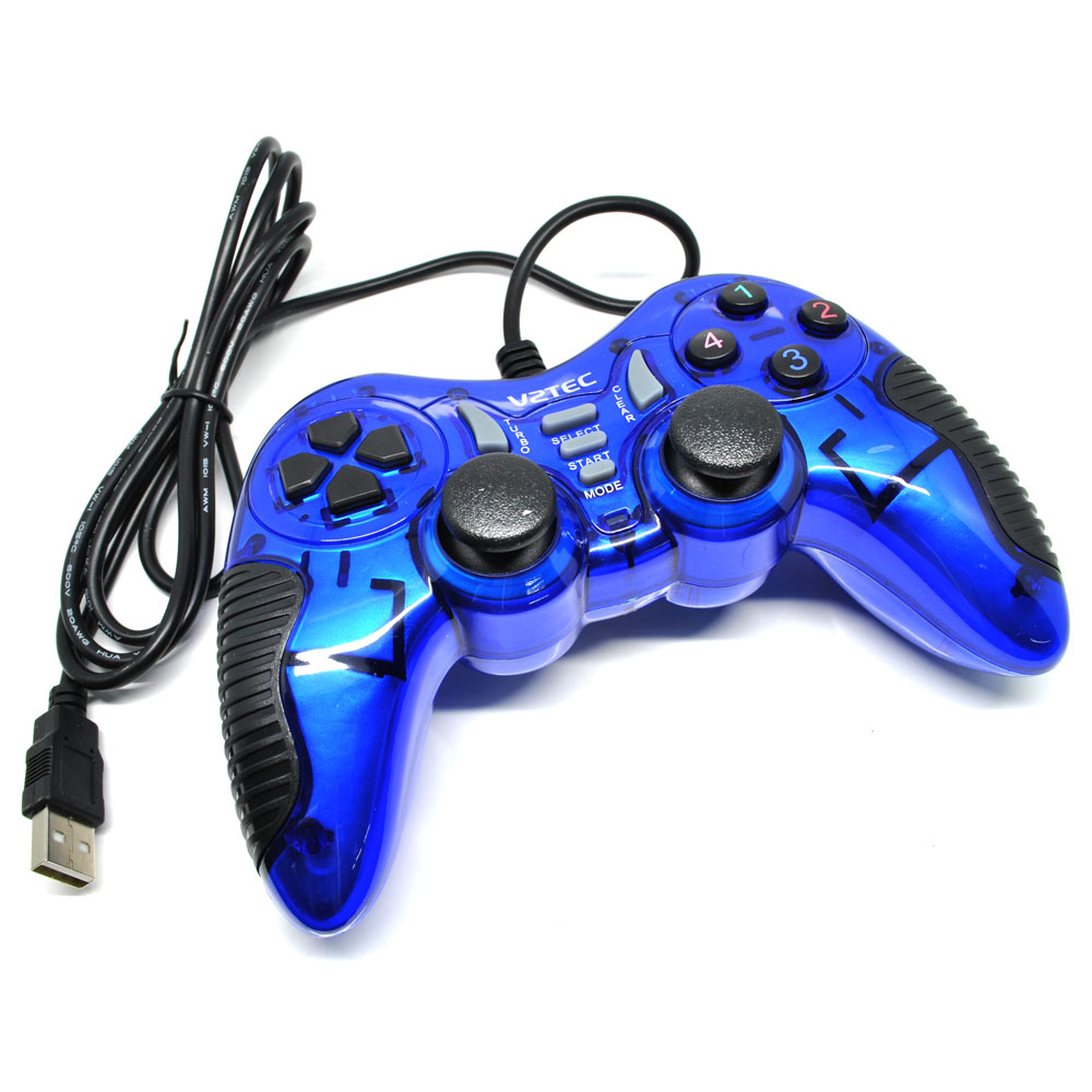 VZTEC USB Dual Shock Controller Game Pad Joystick 2 PCS - VZ3003 - Blue