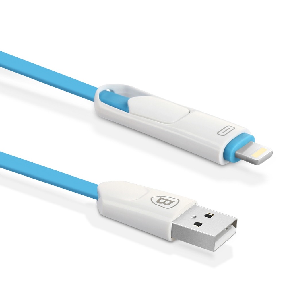 Baseus 2 in 1 Micro USB & Lightning USB Cable 1 Meter - Blue ...