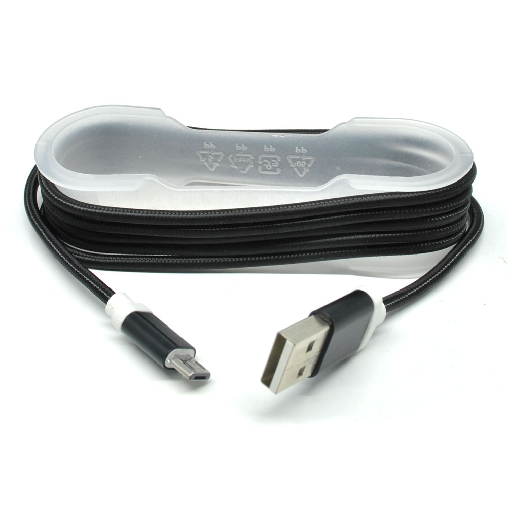 Kabel Charger Micro USB Braided - Black - JakartaNotebook.com