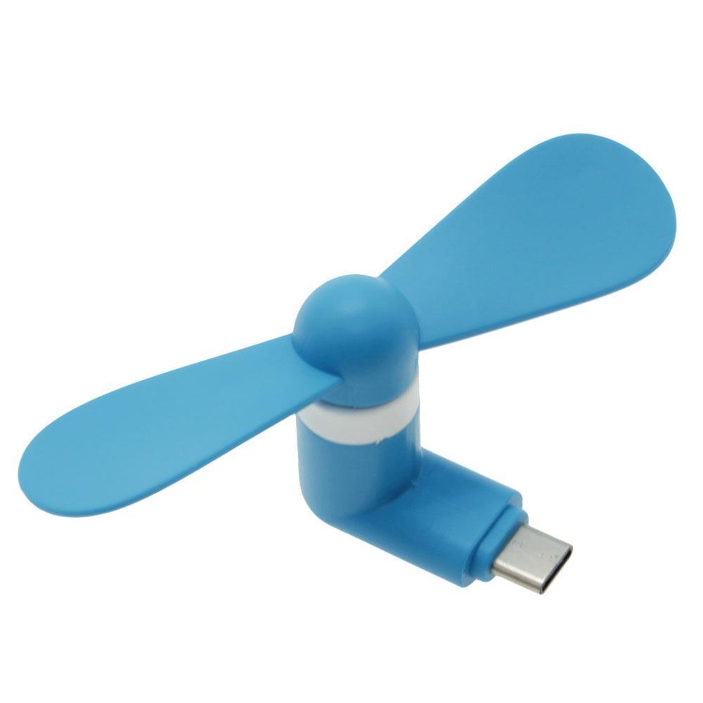 USB Type C Mini Portable USB Fan for Smartphone - Blue 