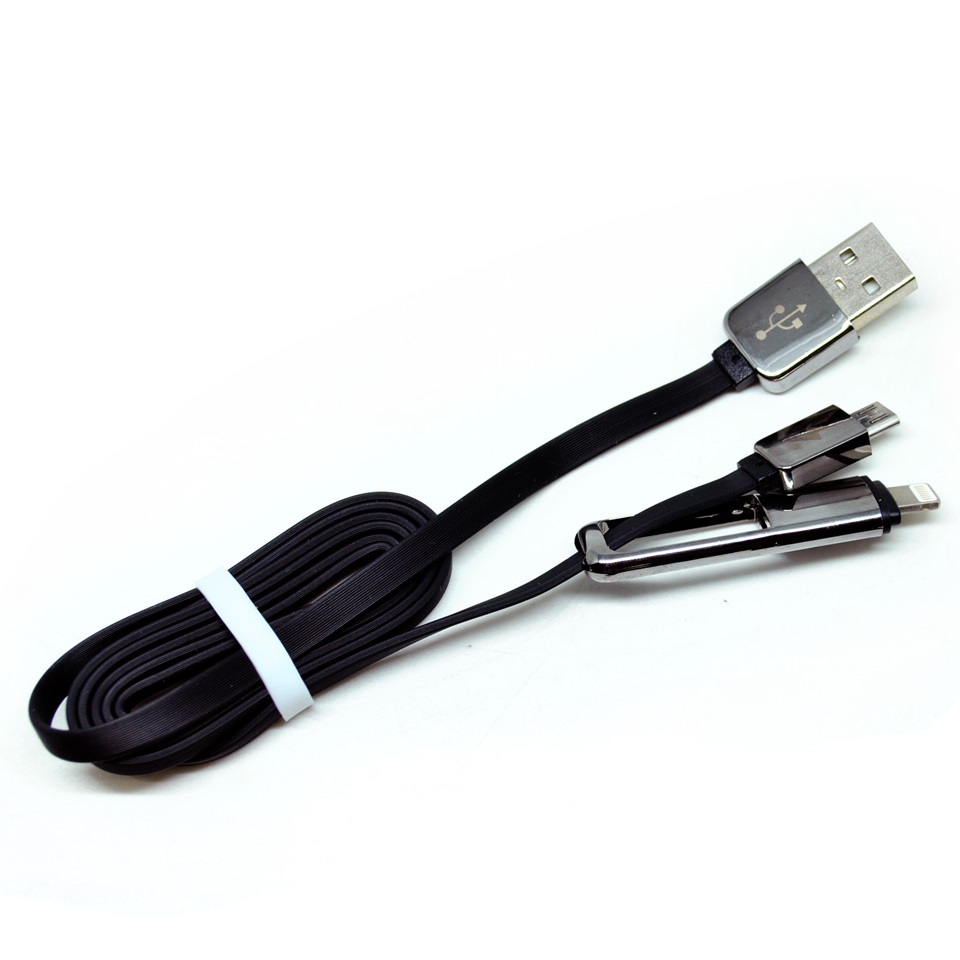 Mirror Plated Combo Duo 2 in 1 Lightning + Micro USB Cable 