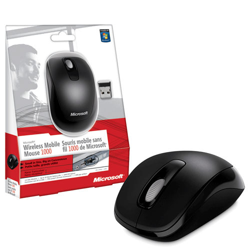 Microsoft Wireless Mobile Mouse - 1000 - Black 