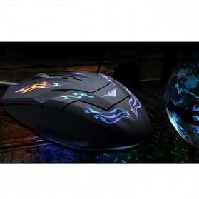 Rajfoo i5 Optical Wired USB Gaming Mouse 4 Shift DPI with LED Light - Black - 5