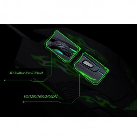 Rajfoo i5 Optical Wired USB Gaming Mouse 4 Shift DPI with LED Light - Black - 8